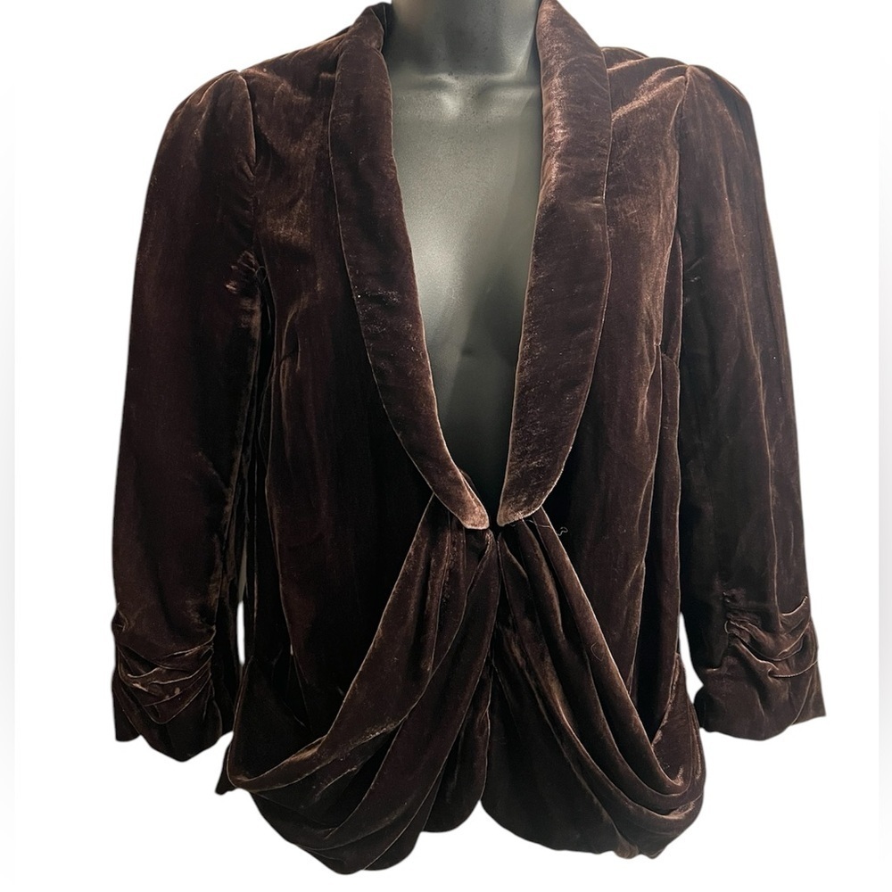 Anthropologie Elevenses Brown Soft Two Hook Closure Women’s Jacket Sz 0